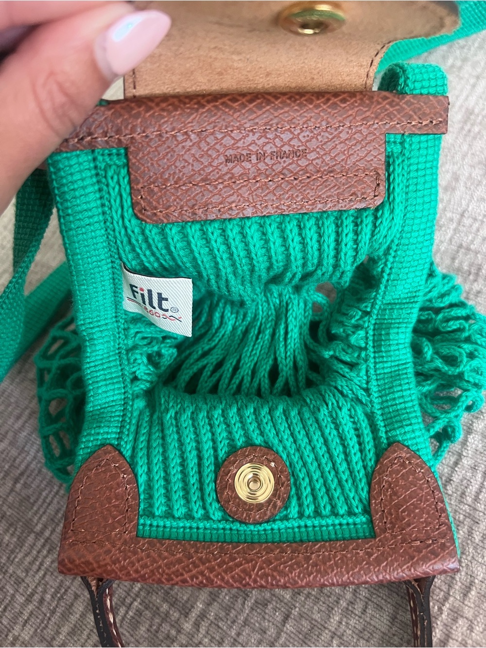 LONG CHAMP LE PLIAGE FILET XS MESH BAG GREEN - Picture 5 of 5